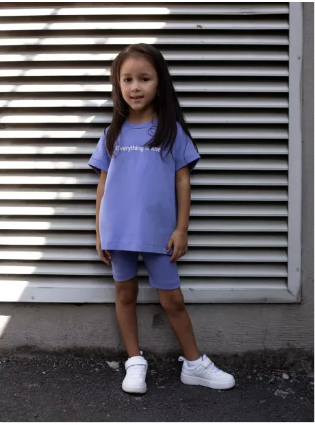 Спортивный костюм для девочки футболка и велосипедки