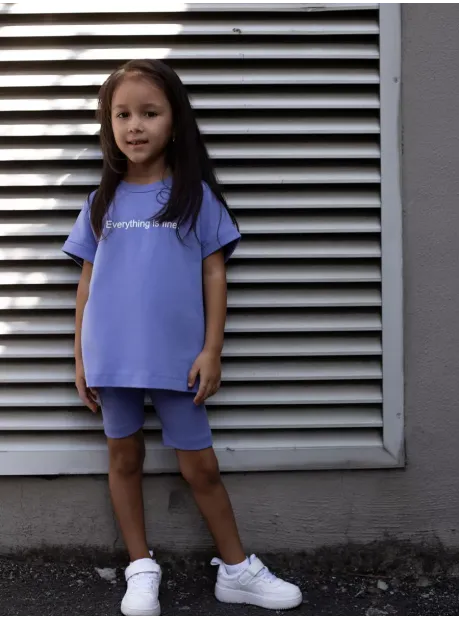 Спортивный костюм для девочки футболка и велосипедки