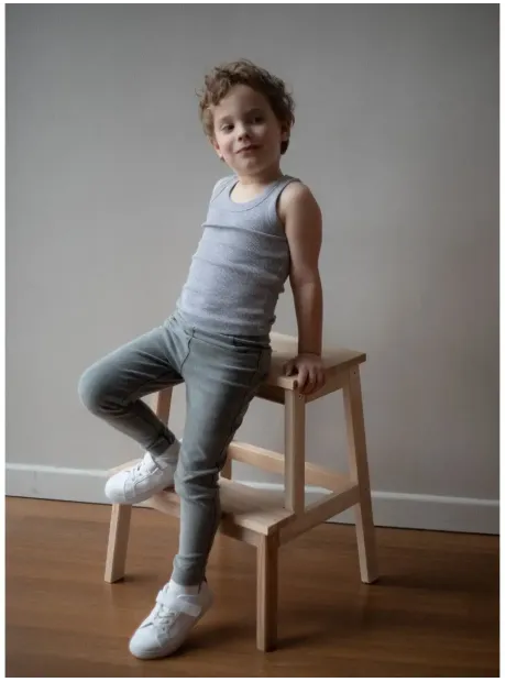 Серая майка детская базовая для мальчика 100% хлопок