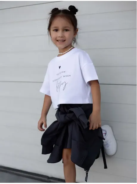 Костюм спортивный для девочки, худи, футболка и юбка