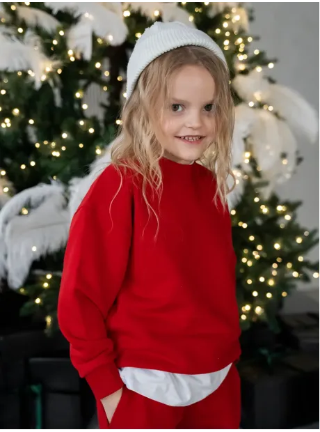 Красный спортивный костюм для девочек