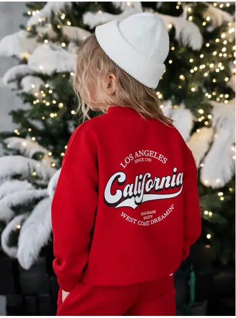 Красный спортивный костюм для девочек