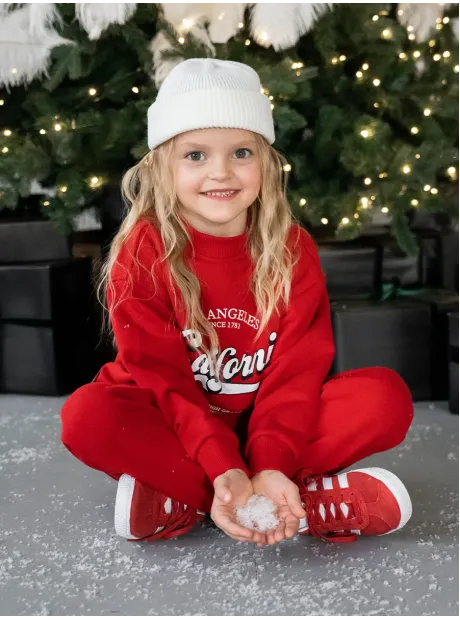 Красный спортивный костюм для девочек