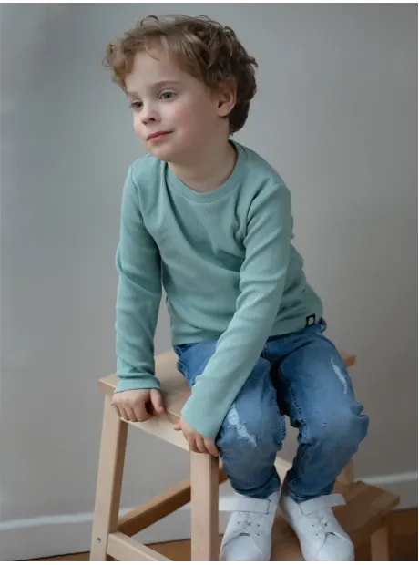 Лонгслив детский кофта в рубчик хлопок