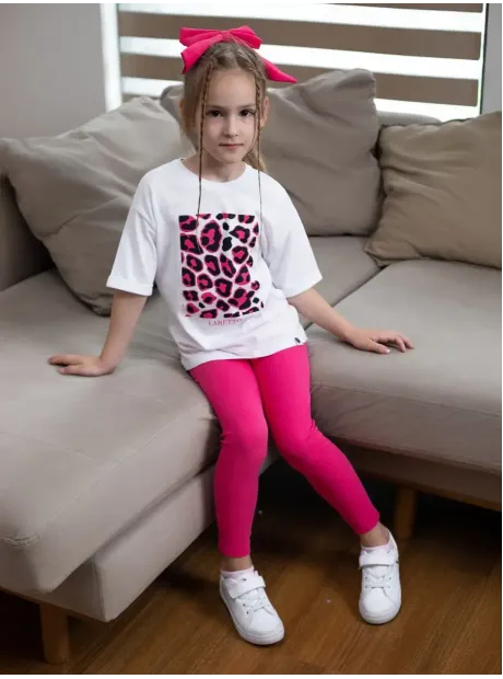 Костюм для девочки, футболка оверсайз с леггинсами