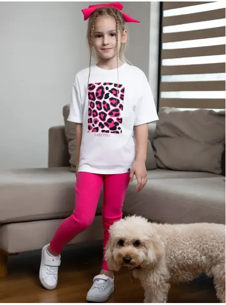 Костюм для девочки, футболка оверсайз с леггинсами
