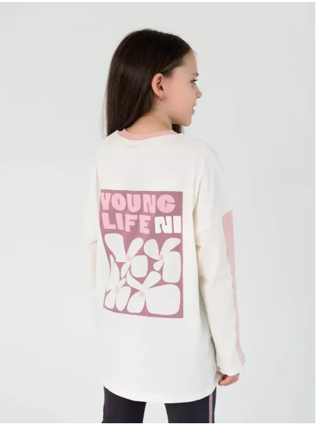 Лонгслив оверсайз для девочки