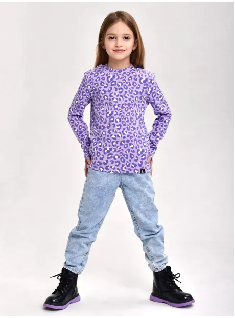 Лонгслив для девочки с принтом