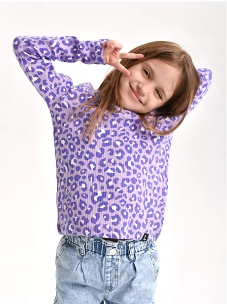 Лонгслив для девочки с принтом