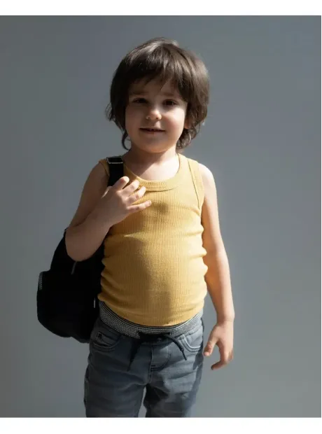 Оранжевая майка детская базовая для мальчика 100% хлопок