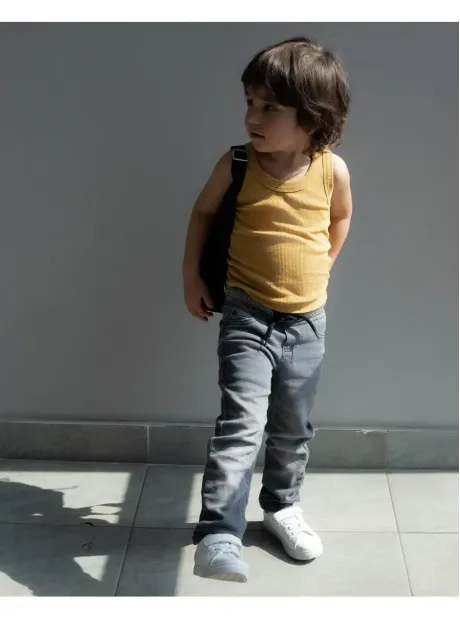 Оранжевая майка детская базовая для мальчика 100% хлопок