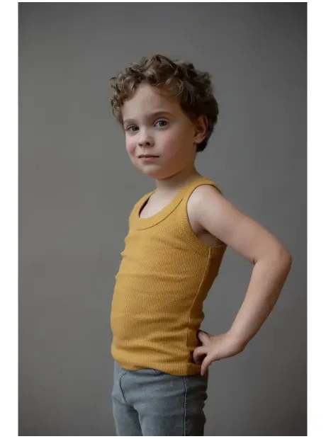 Оранжевая майка детская базовая для мальчика 100% хлопок