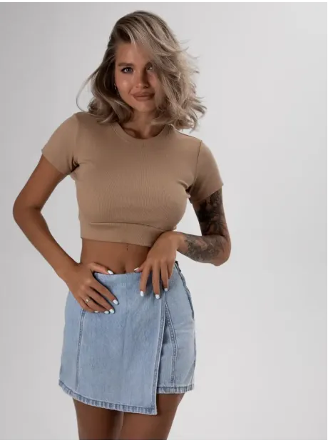 Футболка однотонная в рубчик базовая