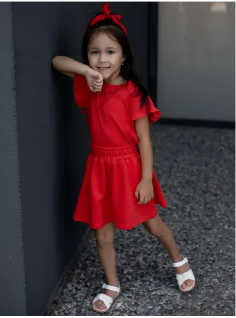 Костюм трикотажный летний юбка и топ в рубчик