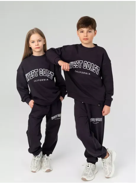 Черный свитшот спортивный детский