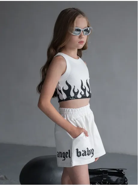 Спортивный костюм для девочки в сад топ и шорты