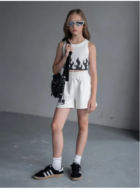 Спортивный костюм для девочки в сад топ и шорты