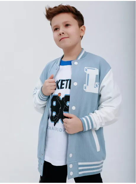 Голубой бомбер для мальчика