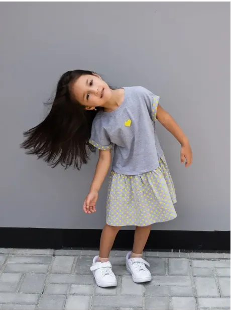 Платье оверсайз в сад с коротким рукавом