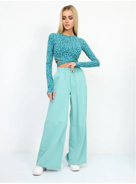 Голубой спортивный костюм женский на завязках