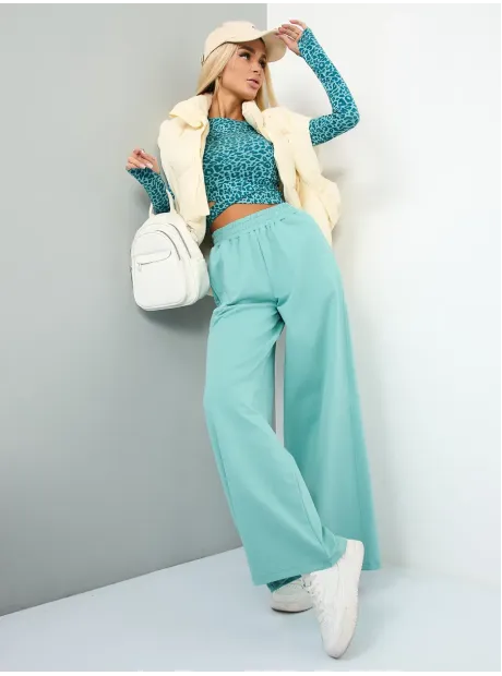 Голубой спортивный костюм женский на завязках