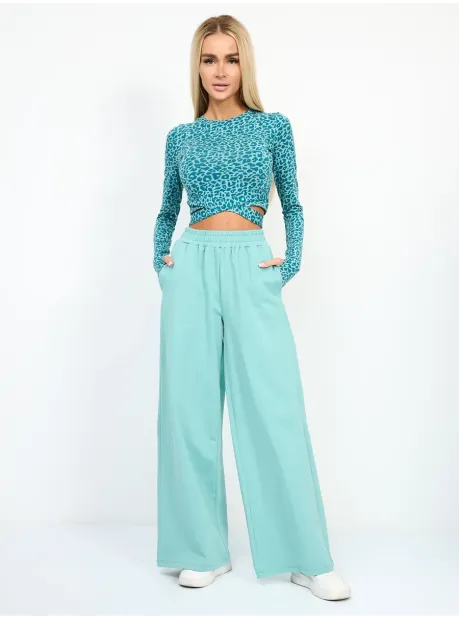 Голубой спортивный костюм женский на завязках