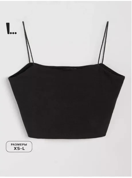 Черный кроп топ укороченный под пиджак