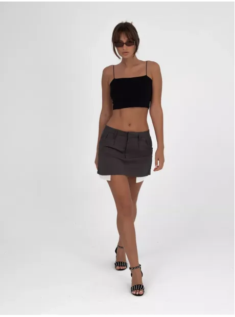 Черный кроп топ укороченный под пиджак