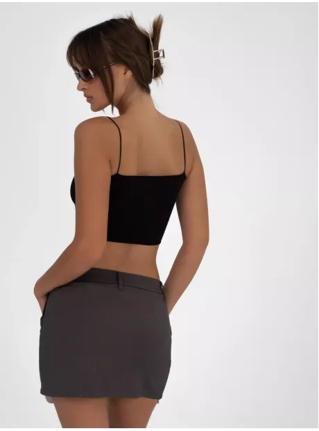 Черный кроп топ укороченный под пиджак