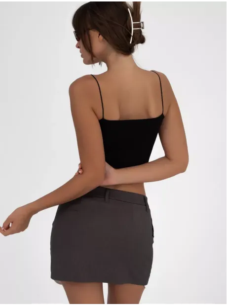 Черный кроп топ укороченный под пиджак