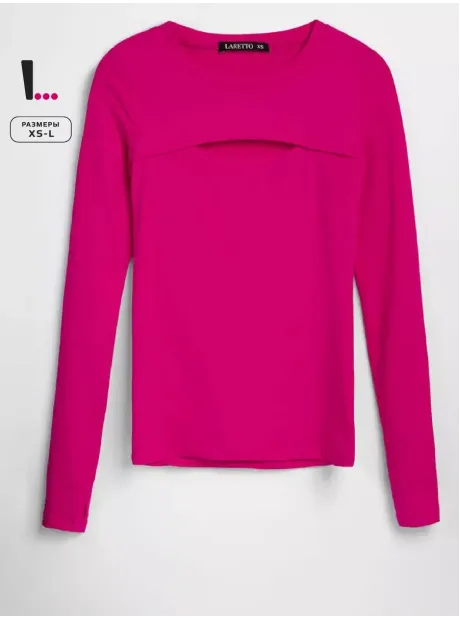 Лонгслив с вырезом трикотажный базовый