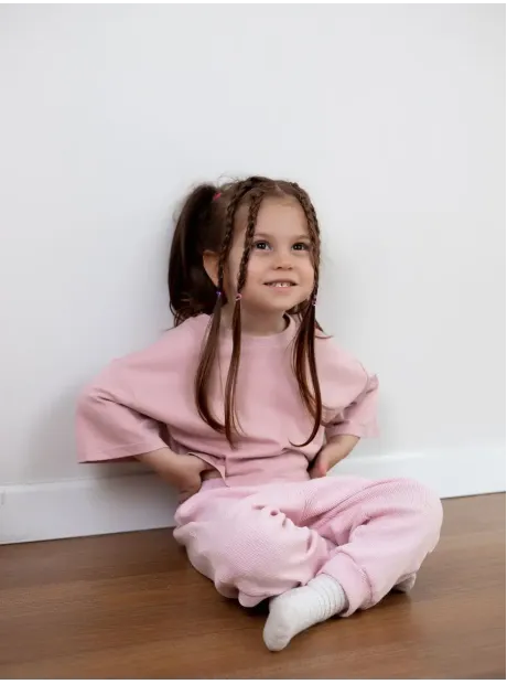 Футболка детская оверсайз укороченная базовая