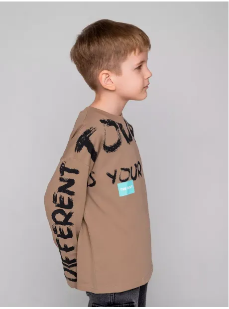 Бежевый лонгслив оверсайз для мальчика