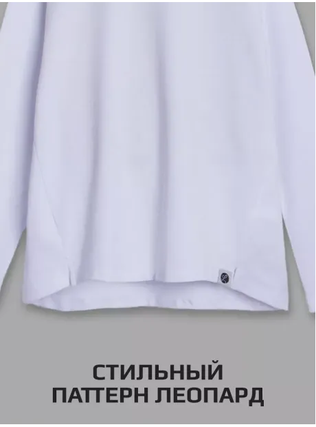 Белый лонгслив детский оверсайз