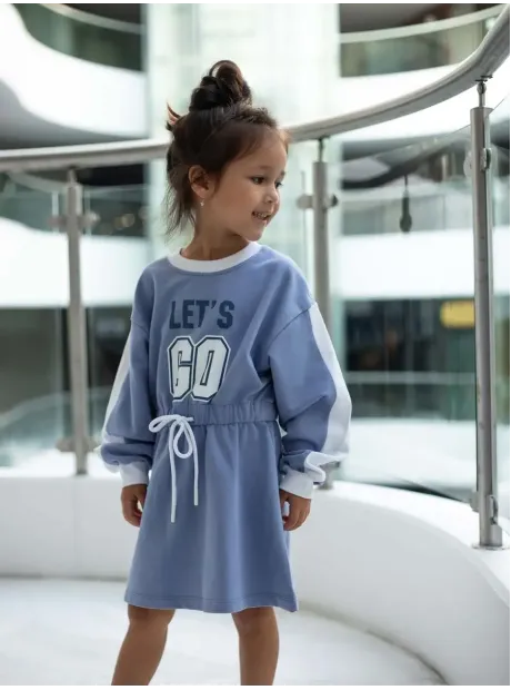 Платье трикотажное с длинным рукавом