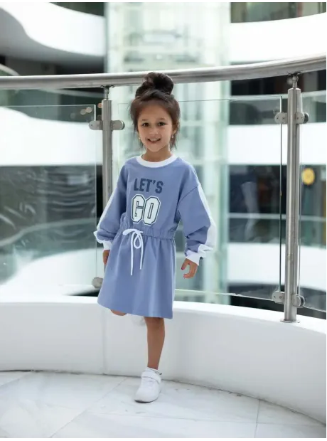 Платье трикотажное с длинным рукавом