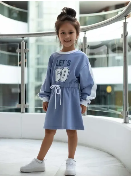 Платье трикотажное с длинным рукавом