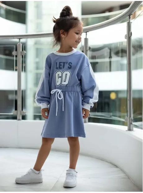 Платье трикотажное с длинным рукавом