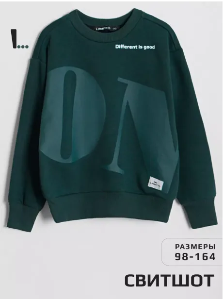 Зеленый свитшот спортивный детский