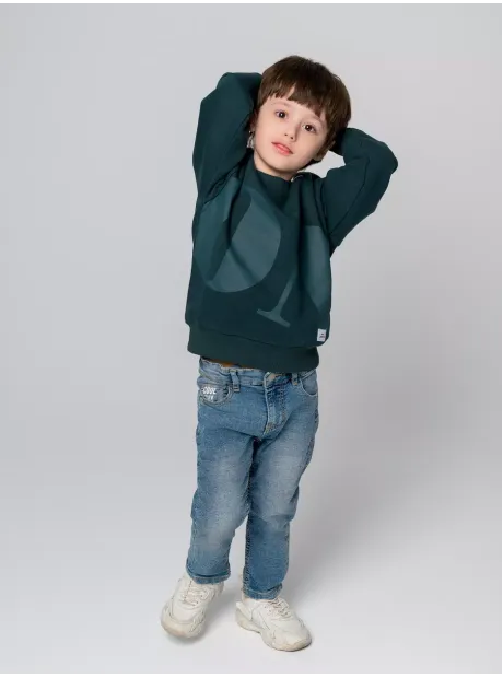 Зеленый свитшот спортивный детский