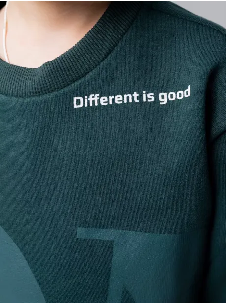 Зеленый свитшот спортивный детский