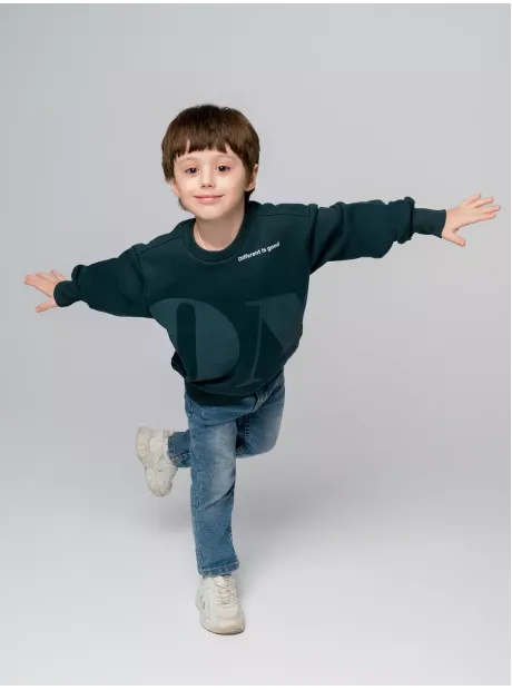 Зеленый свитшот спортивный детский