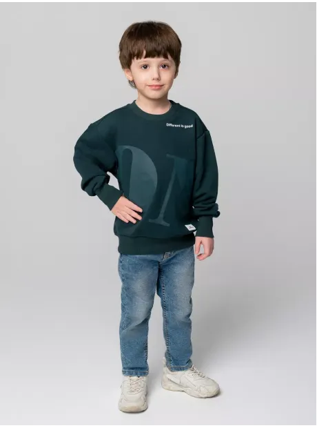 Зеленый свитшот спортивный детский
