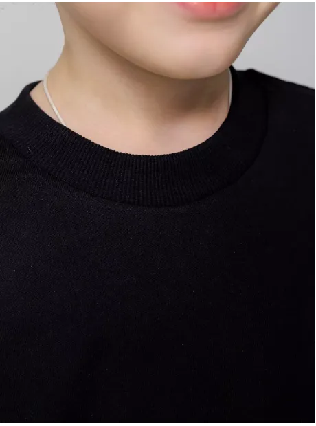 Черный лонгслив оверсайз для мальчика