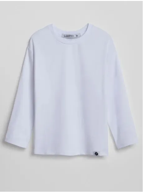 Белый лонгслив оверсайз для школы
