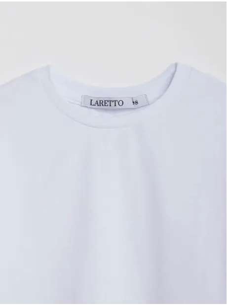 Белый лонгслив оверсайз для школы