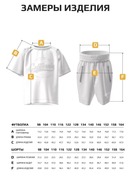 Костюм в сад детский футболка и шорты