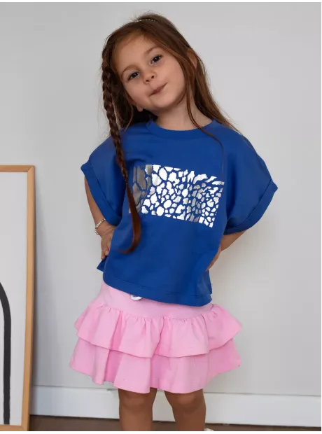 Футболка оверсайз укороченная с принтом