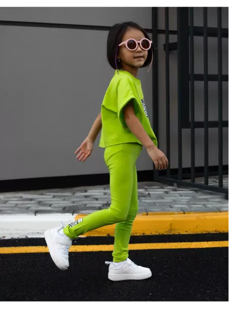 Костюм для девочки, футболка оверсайз с леггинсами