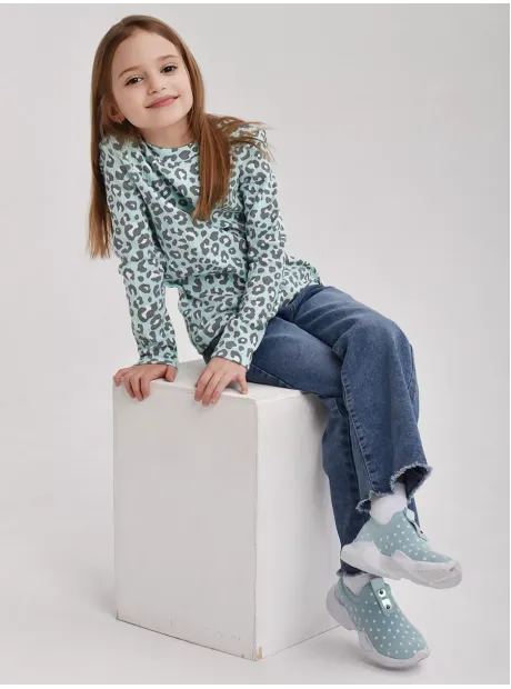 Лонгслив базовый для девочки с принтом